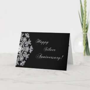 Silver Snowflake Anniversary Card