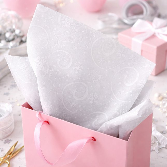 Silver snowflake background tissue paper (Creator Uploaded)