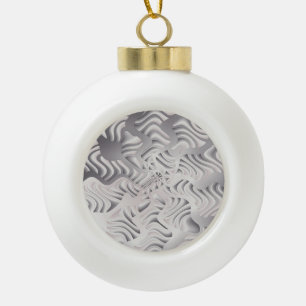 silver snowflake ceramic ball christmas ornament