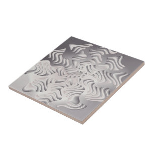 silver snowflake ceramic tile