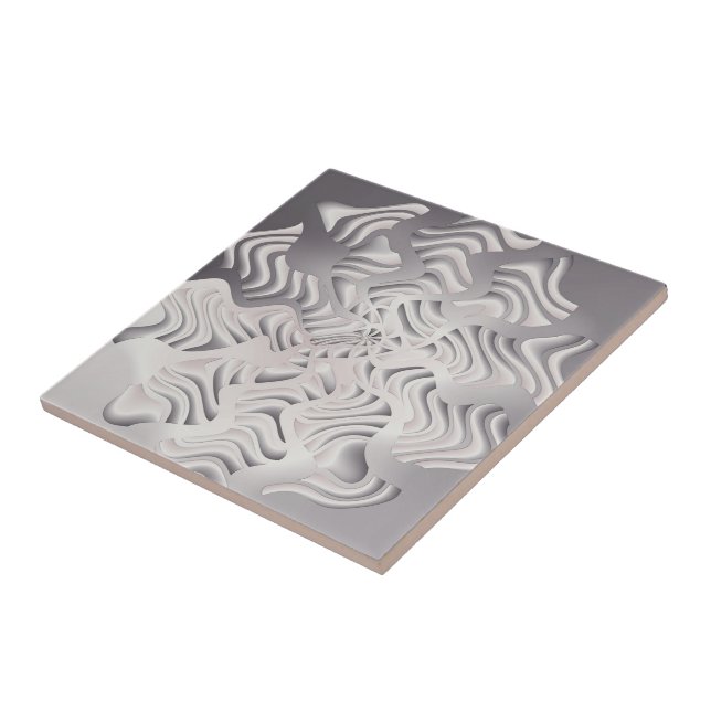 silver snowflake ceramic tile (Side)