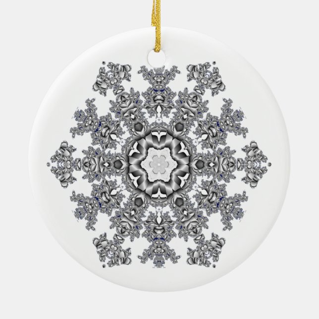 Silver Snowflake Ceramic Tree Decoration (Back)
