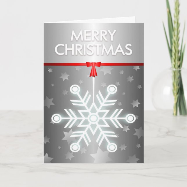 Silver Snowflake Christmas Card (Front)