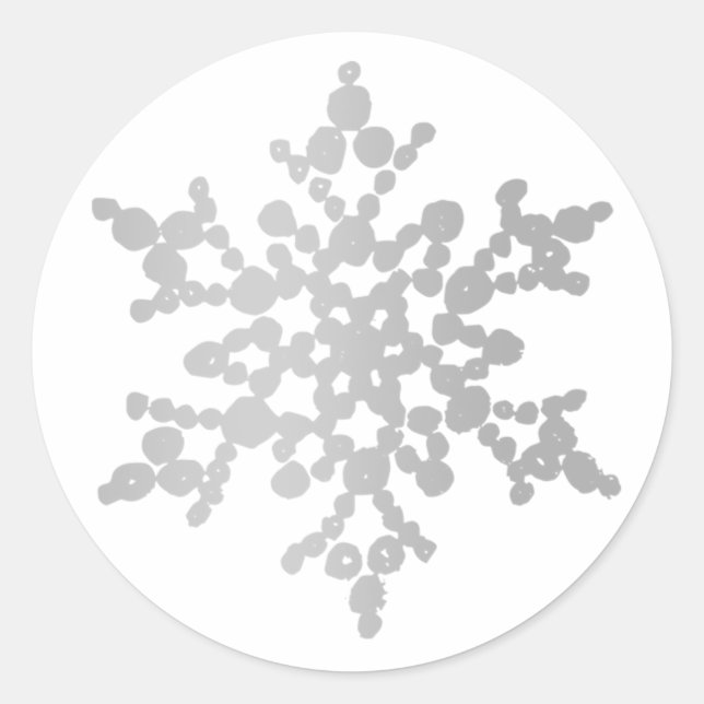 Silver Snowflake Christmas Card Envelope Seal (Front)