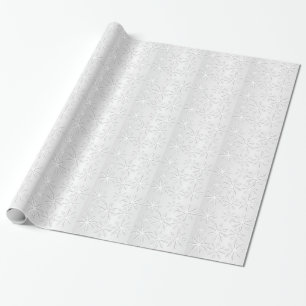 Silver Snowflake Christmas Holiday Print Wrapping Paper