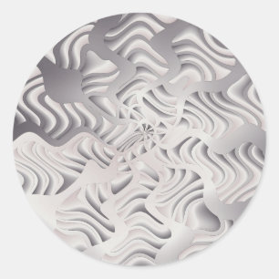 silver snowflake classic round sticker
