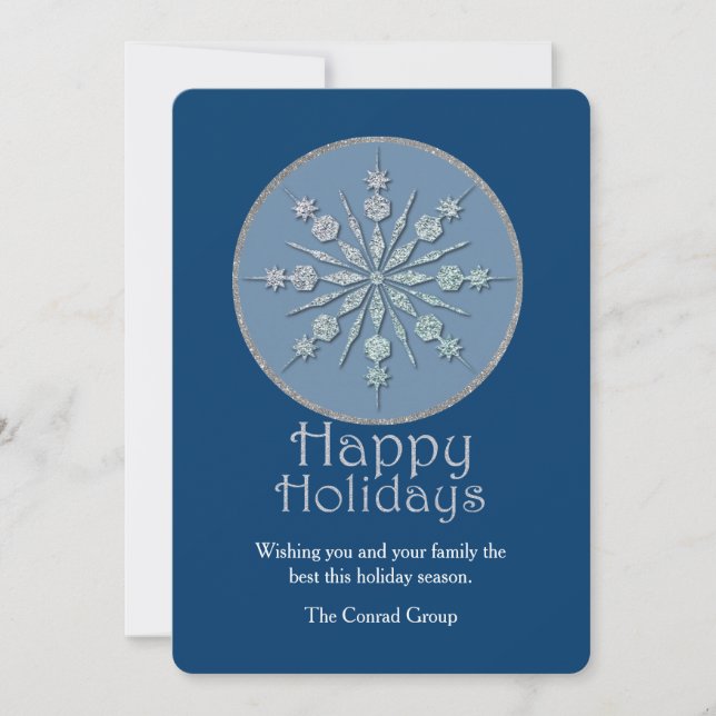 Silver Snowflake Corporate Christmas Card (Front)