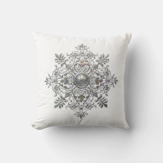 Silver Snowflake Cushion (Front)