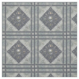 Silver Snowflake Denim Look Fabric