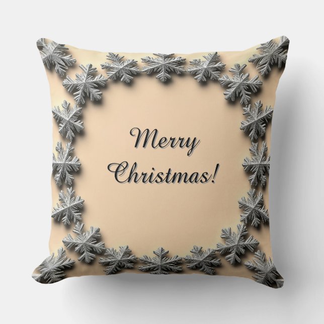 Silver Snowflake Frame Cushion (Front)