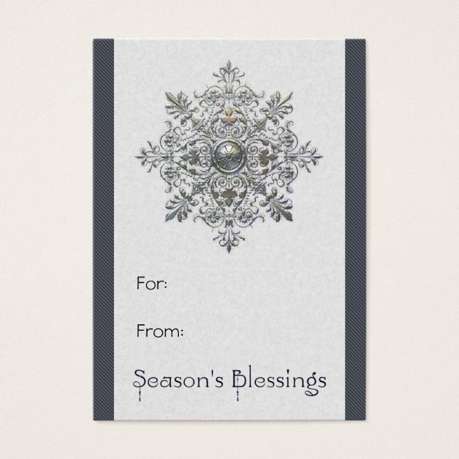 Silver Snowflake Gift Tag (Front)