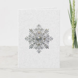 Silver Snowflake Holiday Card