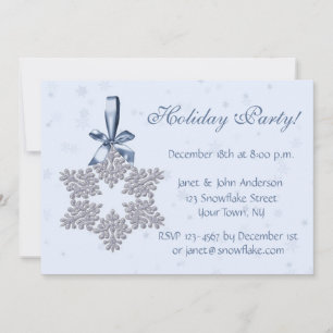 Silver Snowflake Holiday Invitation