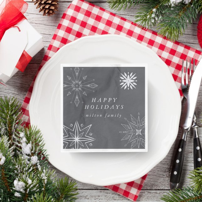 Silver Snowflake Holiday Paper Napkins (Creator Uploaded)