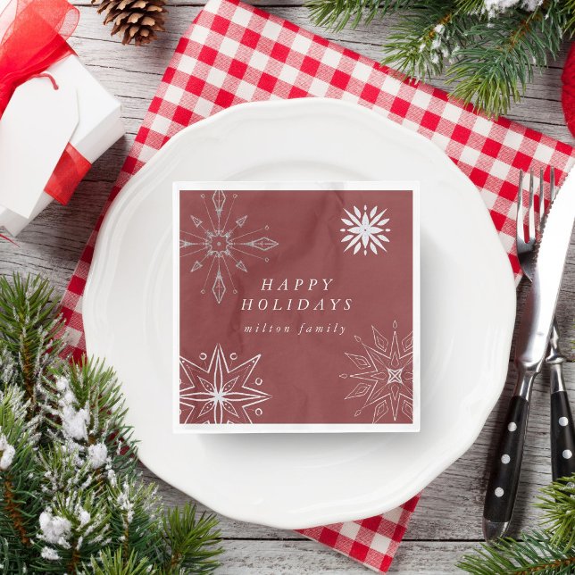 Silver Snowflake Holiday Paper Napkins (Creator Uploaded)