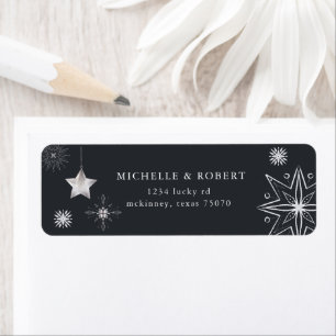 Silver Snowflake Holiday Return Address Label