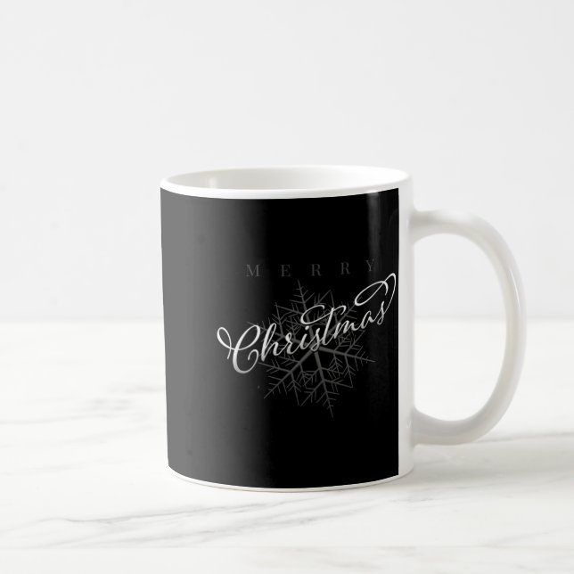 Silver Snowflake Merry Christmas  Coffee Mug (Right)