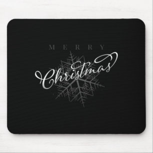 Silver Snowflake Merry Christmas  Mouse Pad