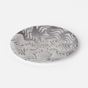 silver snowflake paper plate