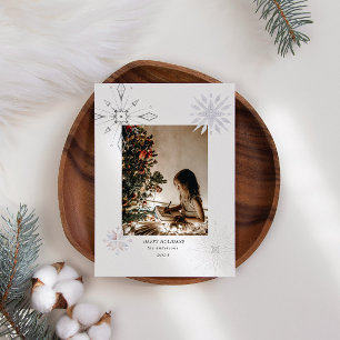 Silver Snowflake Photo Holiday Card