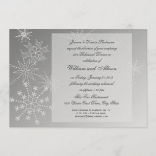 Silver Snowflake Rehearsal Dinner Invitation