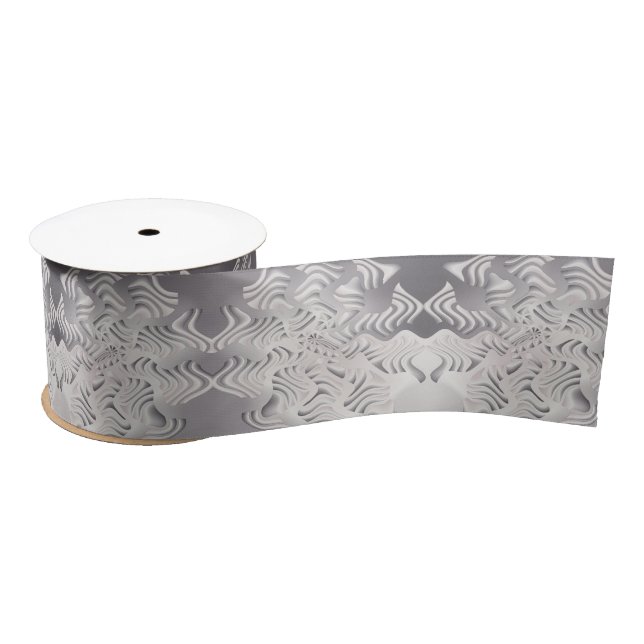 silver snowflake satin ribbon (Spool)