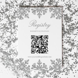 Silver Snowflake Winter Bridal Shower Enclosure Card