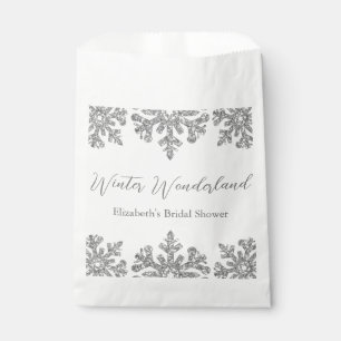 Silver Snowflake Winter Bridal Shower Favour Bag