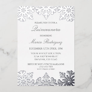 Silver Snowflake Winter Quinceanera