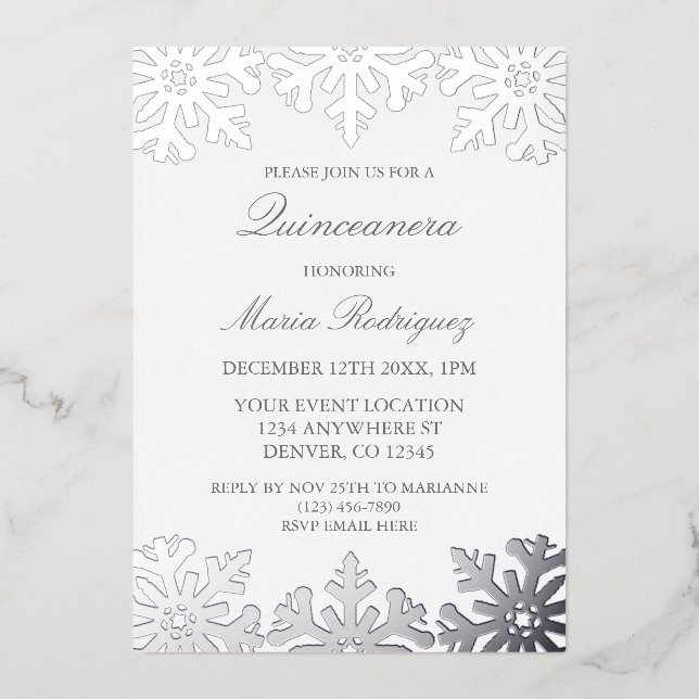 Silver Snowflake Winter Quinceanera (Front)