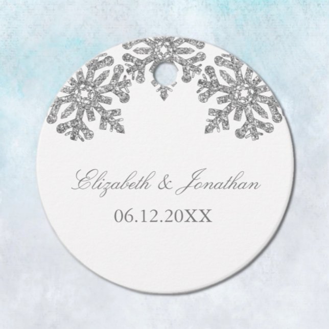 Silver Snowflake Winter Wedding Favour Tags (Creator Uploaded)