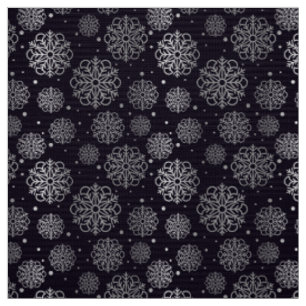 Silver snowflake with fish scales pattern fabric