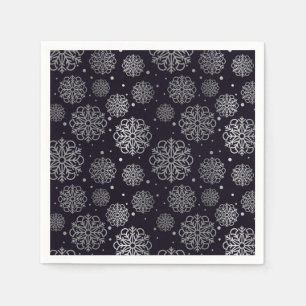 Silver snowflake with fish scales pattern napkin