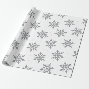Silver Snowflake Wrapping Paper