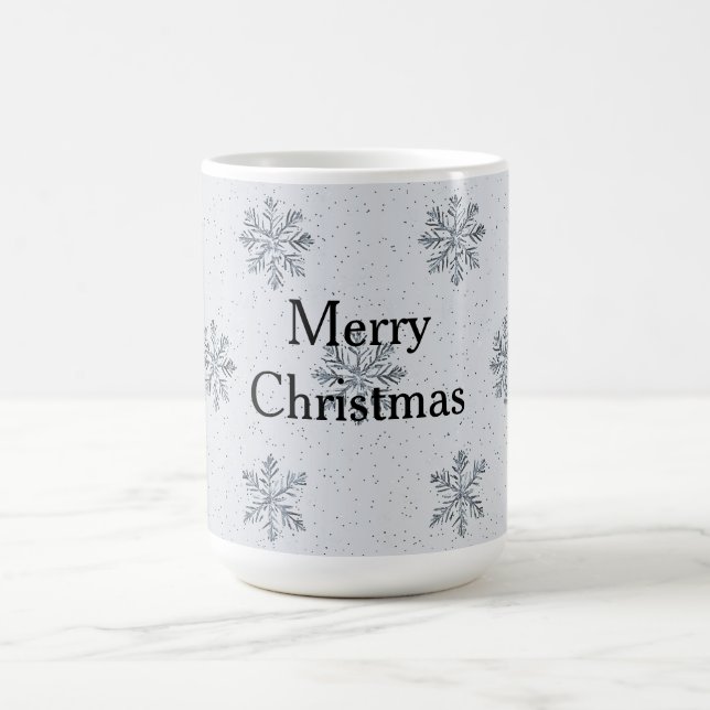 Silver Snowflakes Christmas Coffee Mug (Center)