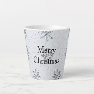 Silver Snowflakes Christmas Latte Mug