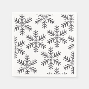 Silver Snowflakes Christmas Napkins