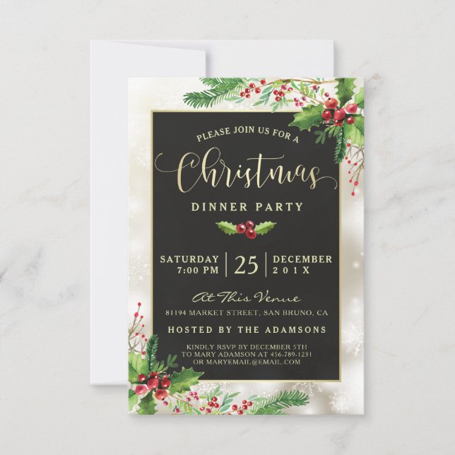 Silver Snowflakes | Christmas Party Invitation (Front)