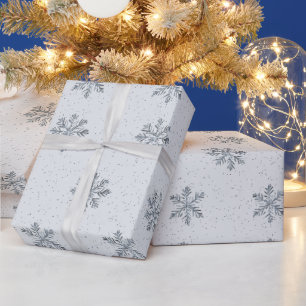 Silver Snowflakes Christmas  Wrapping Paper