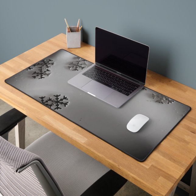Silver Snowflakes Desk Mat (Office 2)