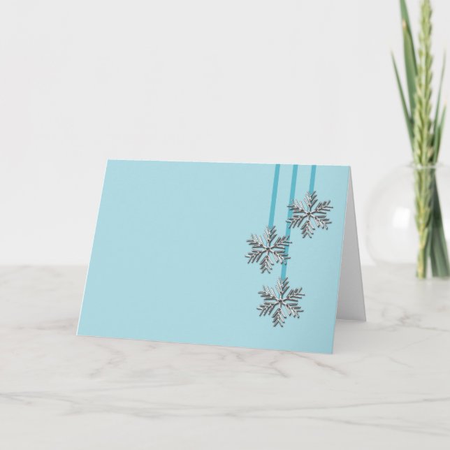 Silver Snowflakes Holiday Christmas Xmas Blank (Front)