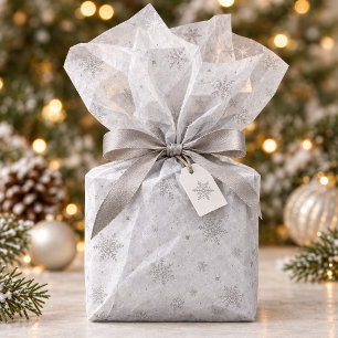 Silver Snowflakes on Optional White ID1334 Tissue Paper