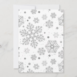 Silver snowflakes on white