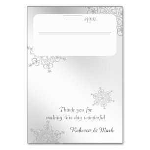 Silver Snowflakes Seating Card