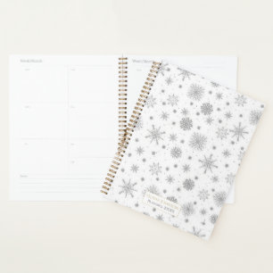 Silver Snowflakes White Design Planner