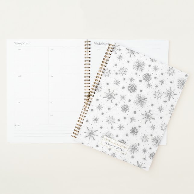 Silver Snowflakes White Design Planner (Display)