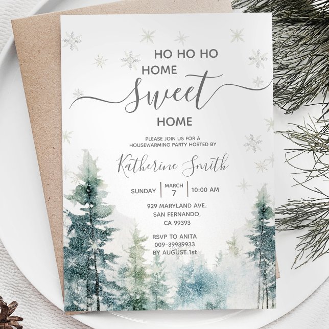 Silver Snowflakes Winter Housewarming Party Invitation (Creator Uploaded)