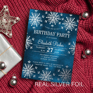 Silver snowflakes winter luxury birthday party