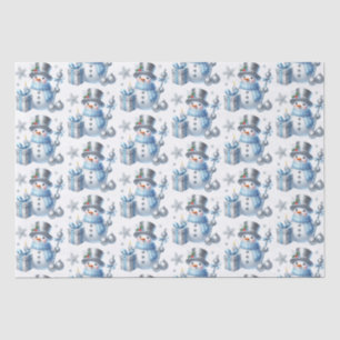 Silver Snowmen  Tissue Paper