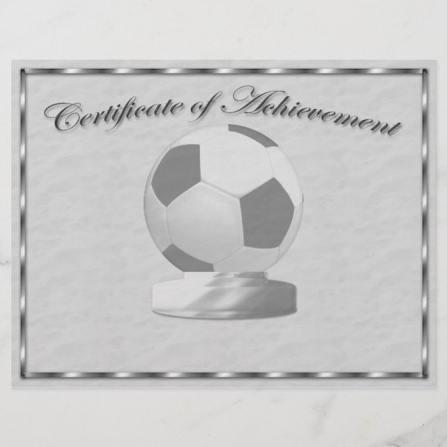 Silver Soccer Certificate of Achievement Flyer (Front)